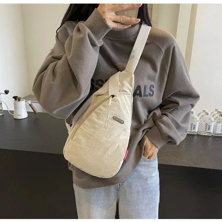 Droplet Shaped Nylon Waterproof Unisex Chest Bag Women Sport Phone Crossbody Bag Men Cycling Portable Versatile Shoulder Bag - Lacatang Shop