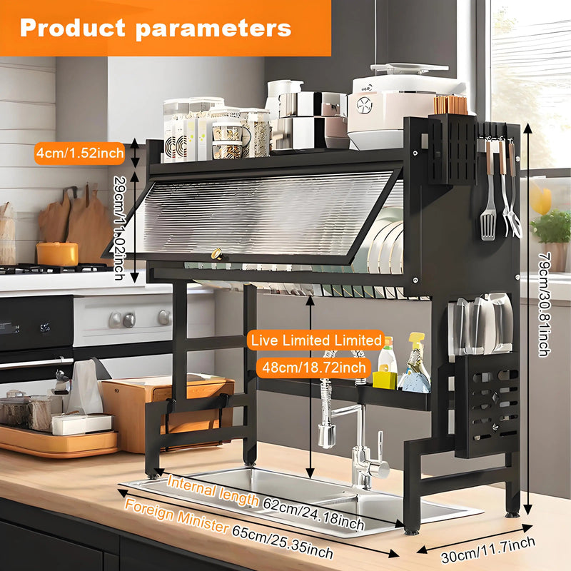 Dustproof Kitchen Organizer Rack & Dish Draining Cabinet - Lacatang Shop