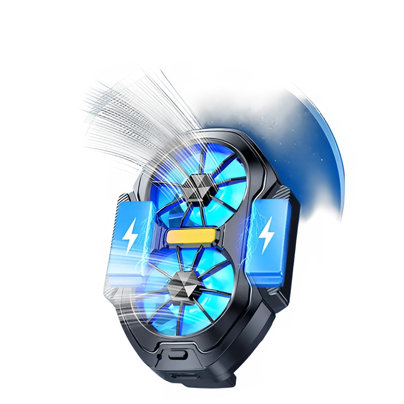 FS01 Dual Fan Rechargeable Mobile Phone Cooler - Enhanced Cooling Air Radiator with Mini Back Clip and USB Connection for 62-92mm Phones