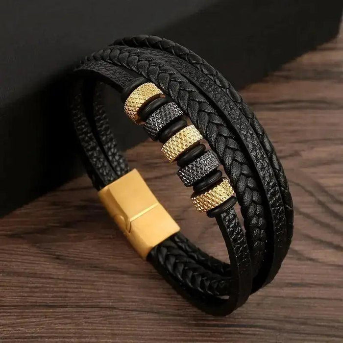 Classic Men's Leather Bracelet New Style Hand-woven Multi-layer Combination Accessory Fashion Man Jewelry Wholesale Dropshipping - Lacatang Shop