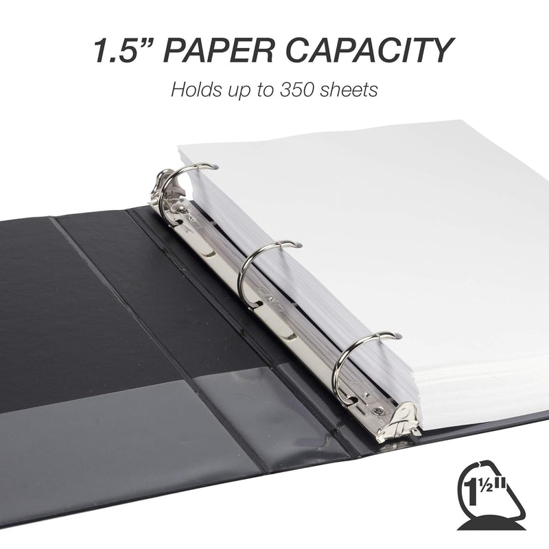 Durable 6 Inch Binder, Made in the USA, Locking D Ring Binder, Customizable Clear View Cover, Dark Blue, Holds 1225 Pages