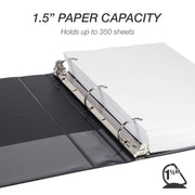 Durable 1.5 Inch 3 Ring Binder, Made in USA, D Ring Binder, FSC 100% Recycled Chipboard, Green, 12 Pack