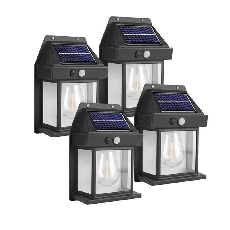 Solar Outdoor Waterproof LED Wall Light Powerful Solar Energy Lamp with Light Sensor for Garden Yard Fence House Decoration