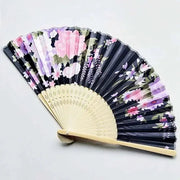 Elegant Handcrafted Foldable Cloth Fans with Bamboo Ribs - Floral Design for Weddings, Parties, and Performance Decor - Lacatang Shop