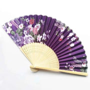 Elegant Handcrafted Foldable Cloth Fans with Bamboo Ribs - Floral Design for Weddings, Parties, and Performance Decor - Lacatang Shop