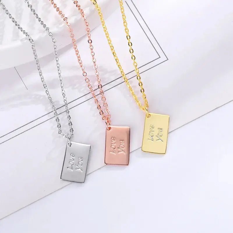 Envelope Locket Necklace with Gold Rose Gold Silver Color Love you Secret Hidden Message Pendant Necklace Gift Jewelry - Lacatang Shop