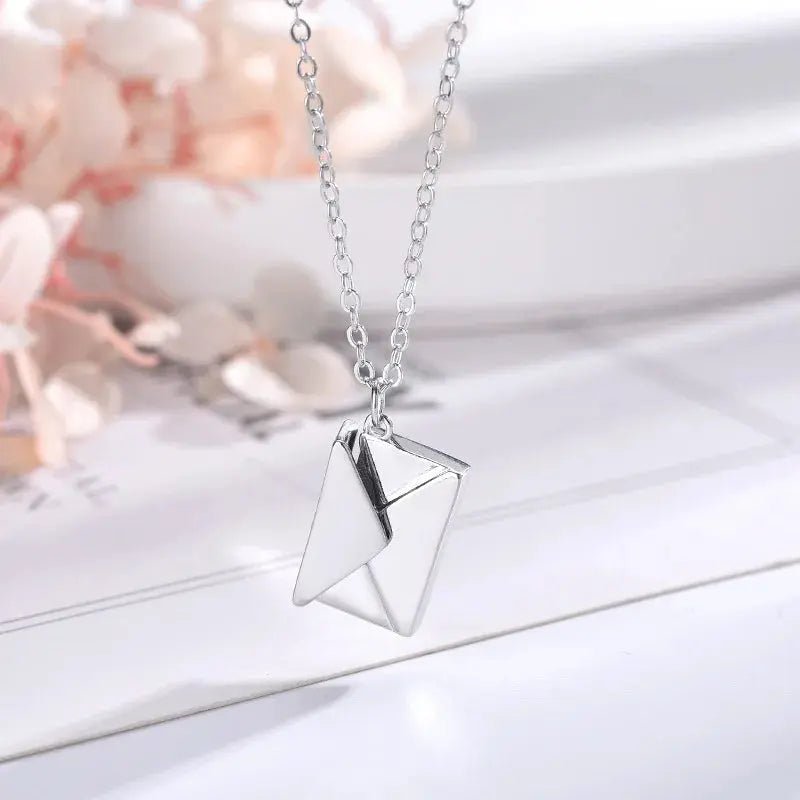 Envelope Locket Necklace with Gold Rose Gold Silver Color Love you Secret Hidden Message Pendant Necklace Gift Jewelry - Lacatang Shop