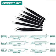 ESD Anti - Static Stainless Steel Tweezers Precision Maintenance - Lacatang Shop