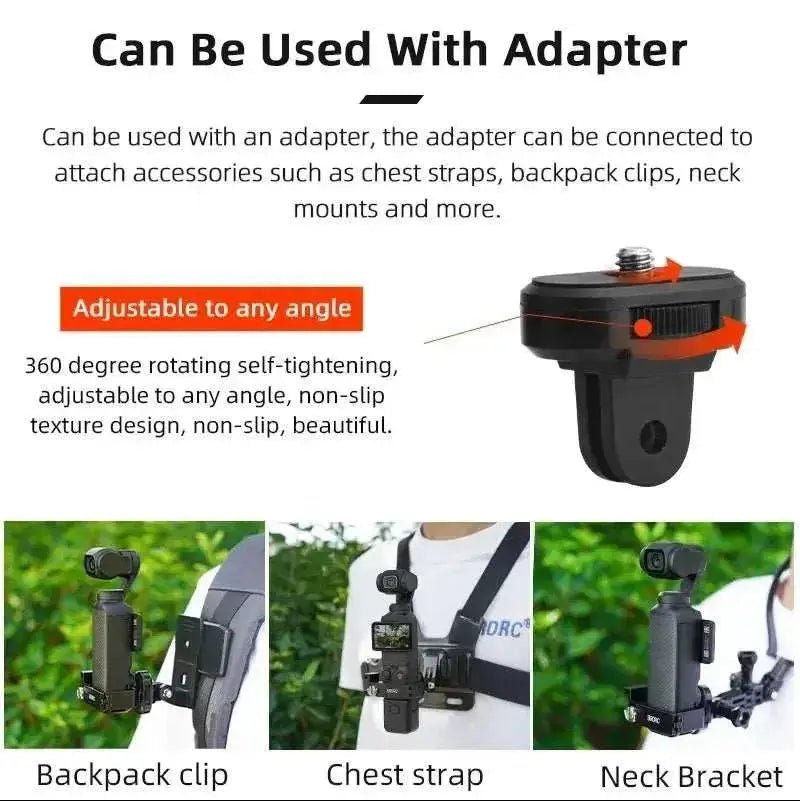 Expansion Adapter Mount Tripod for DEI OSMO Pocket 3,Backpack Clip - Lacatang Shop