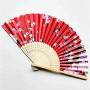 Exquisite Floral Print Bamboo Hand Fan - Foldable Cloth Accessory for Weddings, Parties, and Performances - Lacatang Shop