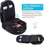 Extra Large Travel Backpack for Men Women: 17 in Laptop Backpacks for School, anti Theft TSA Travel Bag with USB Charging Port, Business Computer Bag (Black) - Lacatang Shop