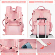 Extra Large Travel Backpack for Women as Person Item Flight Approved, 40L Carry on Backpack, 17 Inch Laptop Backpack, Waterproof Backpack, Hiking Backpack, Casual Bag Backpack(Pink) - Lacatang Shop