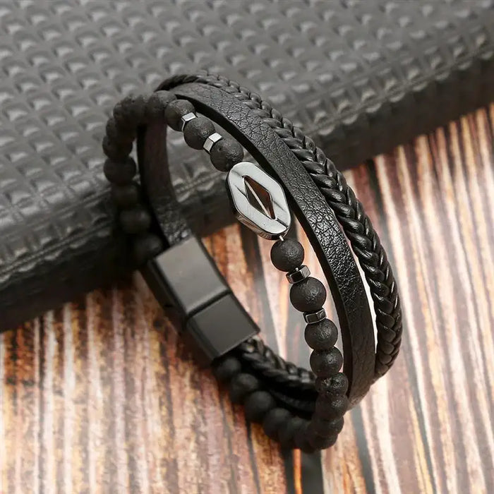 Classic Men's Leather Bracelet New Style Hand-woven Multi-layer Combination Accessory Fashion Man Jewelry Wholesale Dropshipping