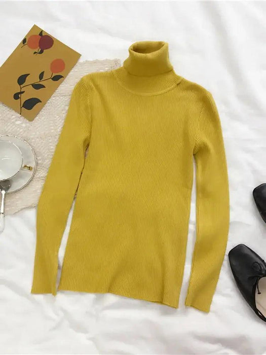 Turtleneck Sweater Womens 2024 Autumn Winter Tops Korean Slim Women Pullover Jumper Knitted Sweater Pull Femme Hiver Truien - Lacatang Shop