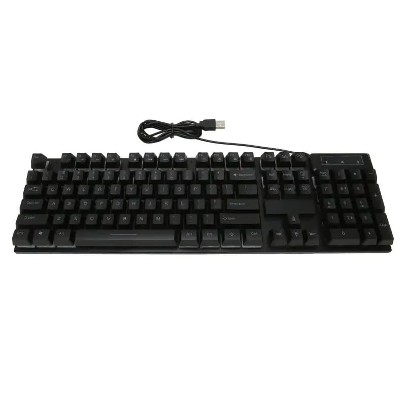 Wired Gaming Keyboard 104 Keys Ergonomic Backlight USB Keyboard for Home Office Laptop Work Gaming Black