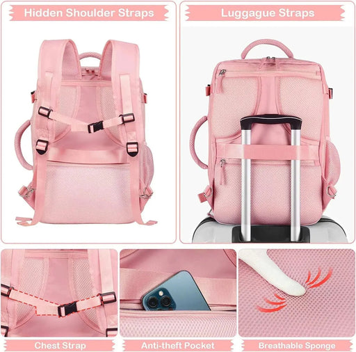 Extra Large Travel Backpack for Women as Person Item Flight Approved, 40L Carry on Backpack, 17 Inch Laptop Backpack, Waterproof Backpack, Hiking Backpack, Casual Bag Backpack(Pink) 

Flight-Ready Pink Backpack: XL Size, 40L Capacity, Waterproof for Women's Travel 
  AliExpress Lacatang Shop 