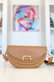 Fame Crescent Faux Leather Crossbody Bag - Lacatang Shop