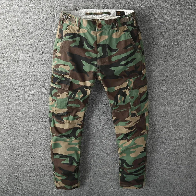 Fashion Camouflage Cargo Pants Men Casual Straight Loose Baggy Tactical Trousers Streetwear Hiphop Harem Joggers Clothing - Lacatang Shop