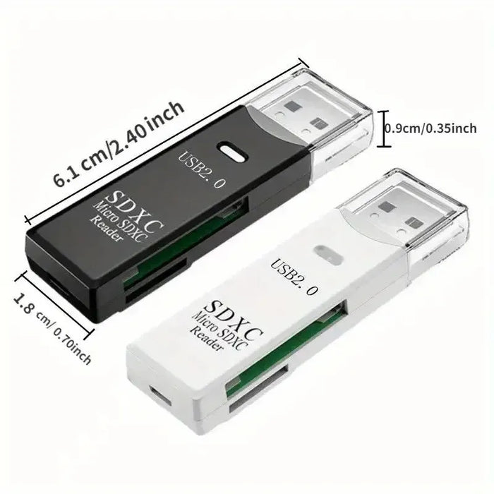 Robust 2-in-1 USB 3.0 2.0 Micro SD Card Reader High Speed Data Transmission up to 5Gbps Compatibility Multiple for PC Camera