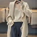 Autumn Winter New Fashion V-neck Long Sleeve Solid Tassels Cardigan Sweaters Women's Clothing Loose All-match Knitting Chic Tops - Lacatang Shop