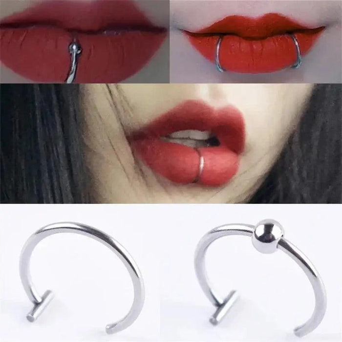 Ladies Personality Non-porous Lip Ring Medical Titanium Steel Oral Perforation Prosthetic Hoop Nasal Septum Accessories Gift2021 - Lacatang Shop