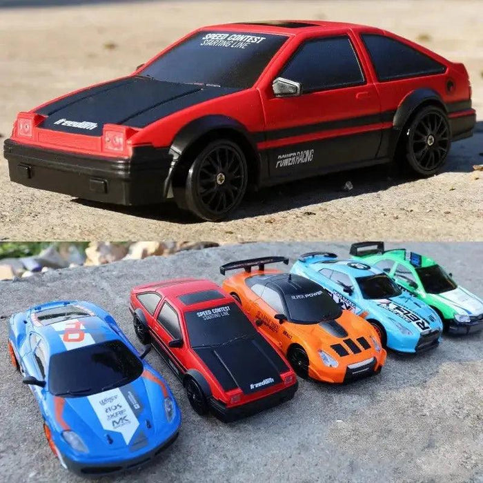 2.4G RC CAR With LED Light 4WD Remote Control Drift Cars Professional Racing Toys GTR Model AE86 for Children Christmas Gifts - Lacatang Shop