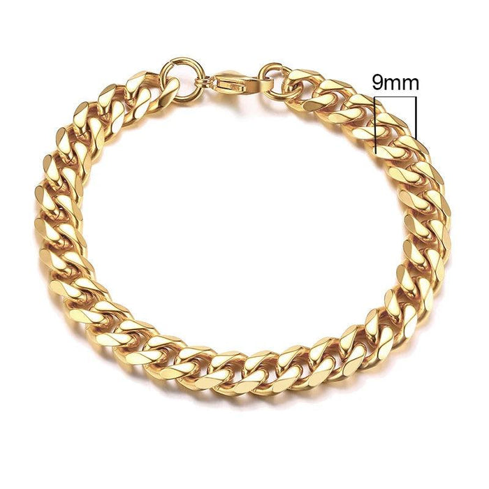 Vnox 3-11mm Chunky Miami Curb Chain Bracelet for Men, Stainless Steel Cuban Link Chain Wristband Classic Punk Heavy Male Jewelry - Lacatang Shop