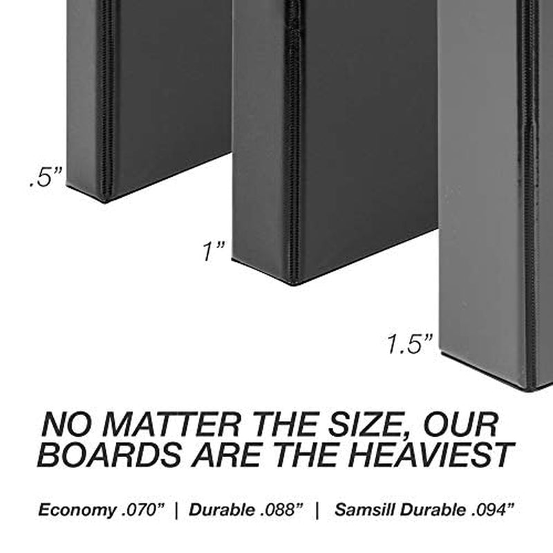 Durable 6 Inch Binder, Made in the USA, Locking D Ring Binder, Customizable Clear View Cover, Dark Blue, Holds 1225 Pages