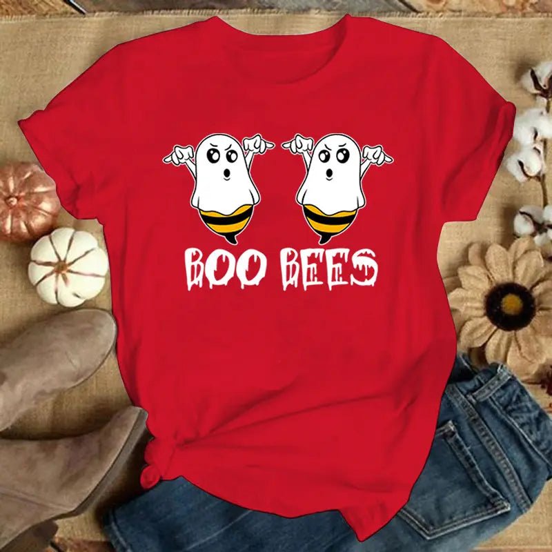 Funny "Boo Bees" Graphic Tee - Casual Summer Short Sleeve Shirt for Women - Lacatang Shop