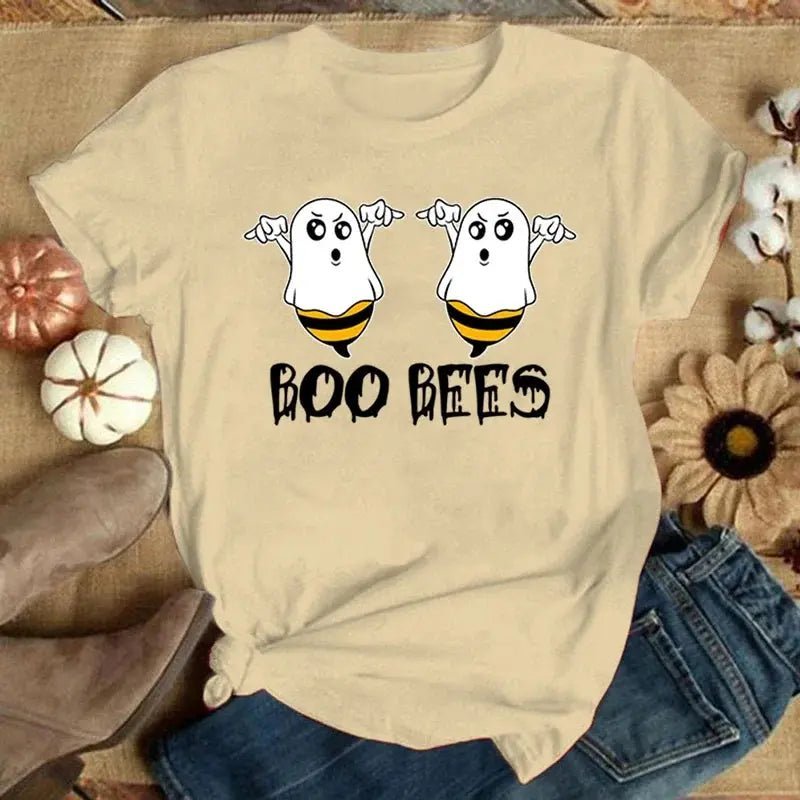 Funny "Boo Bees" Graphic Tee - Casual Summer Short Sleeve Shirt for Women - Lacatang Shop