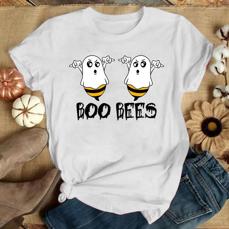 Funny "Boo Bees" Graphic Tee - Casual Summer Short Sleeve Shirt for Women - Lacatang Shop