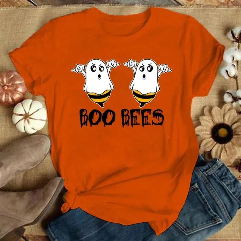 Funny Boo Bees Graphic Tee - Summer Casual Short Sleeve T-Shirt for Women - Lacatang Shop
