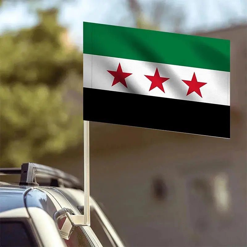 Funny Sticker Flag Map Of Syria Car Party Supplies Arab Republic Syria Three Star Flag Stainless Steel Thermos Cup Party Sticker - Lacatang Shop