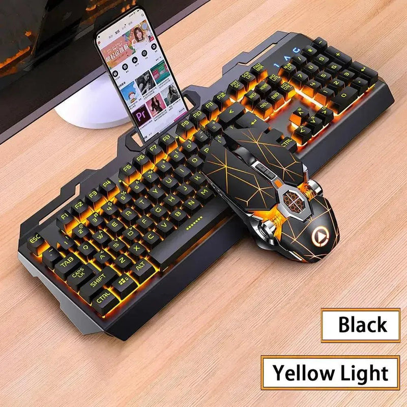 Gaming Keyboard and Mouse Combos Backlit RGB LED USB 104 Key Wired Mechanical Feeling Keyboard Mice For Gaming PC Laptop Office - Lacatang Shop