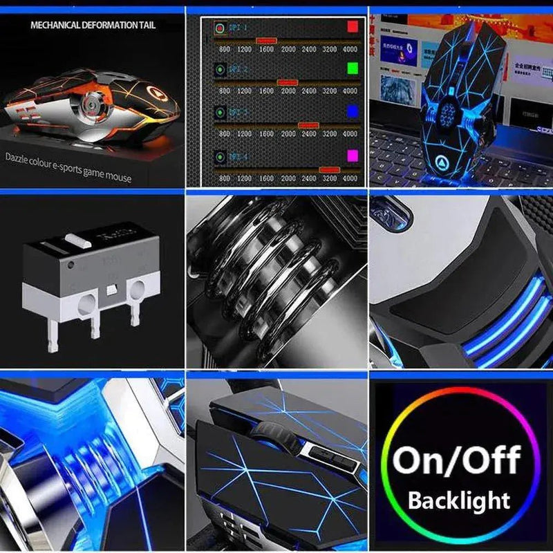 Gaming Keyboard and Mouse Combos Backlit RGB LED USB 104 Key Wired Mechanical Feeling Keyboard Mice For Gaming PC Laptop Office - Lacatang Shop