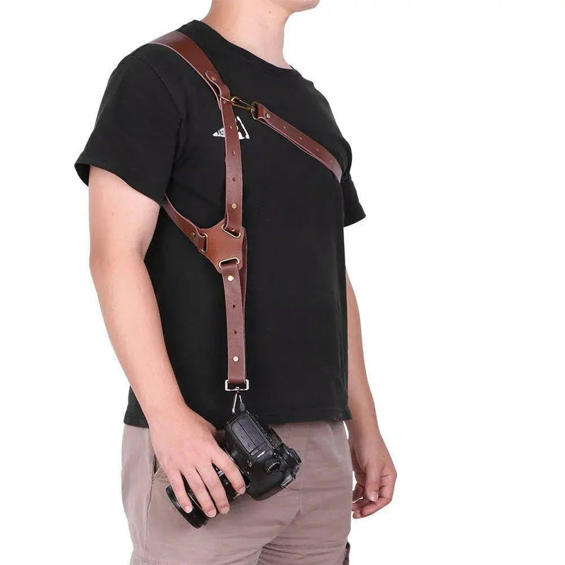Genuine Leather Camera Shoulder Strap - Adjustable
