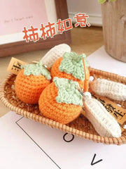 Good Thing Happening Doll Pendant Doll Handmade Woven Keychain Lucky Persimmon Schoolbag Bag Charm Key Chain - Lacatang Shop