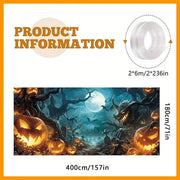 Halloween Garage Door Banner Decoration, Misty Forest Pumpkin Lantern Scene - Lacatang Shop