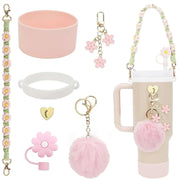 hand - made straw cap case Charm chain pendant lot Accessories Initial Keychain Handle for Stanley cup bottle Tumbler for Women - Lacatang Shop