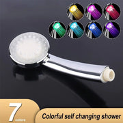 Handheld 7 Color Changing LED Light Water Bath Home Bathroom Shower Head Glow - Lacatang Shop
