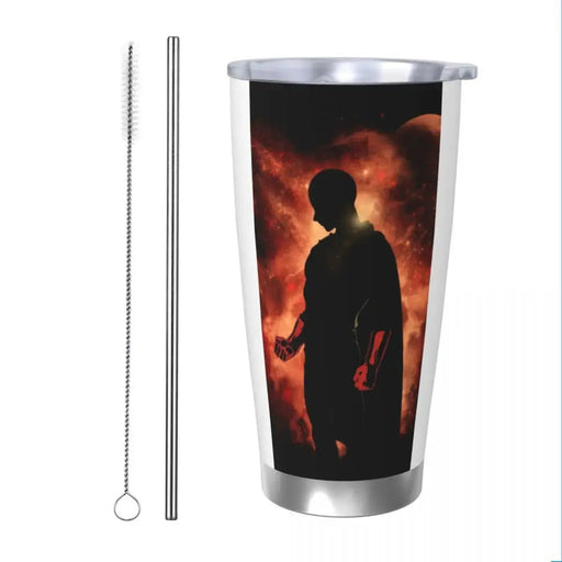 Hot Anime One Punch Man 20oz Stainless Steel Car Mug Straw Thermal Iced Travel Cup Vacuum Insulated Coffee Hot Cup - Lacatang Shop