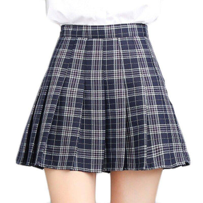 Plaid Sweet Pleated Skirts Preppy faldas A - Lacatang Shop