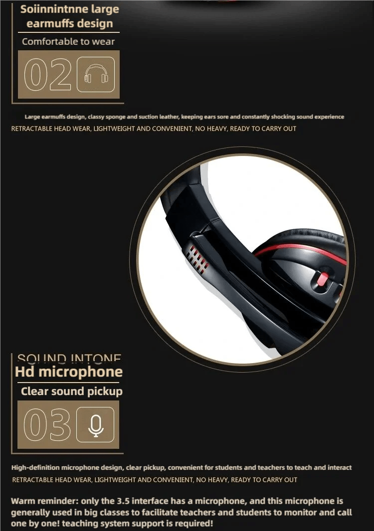 JBJW 722 Esports Headphone 3D Surround Stereo with Microphone Volume Control Headset 3.5mm PC/PS4 Earphone for Gamer Net bar - Lacatang Shop