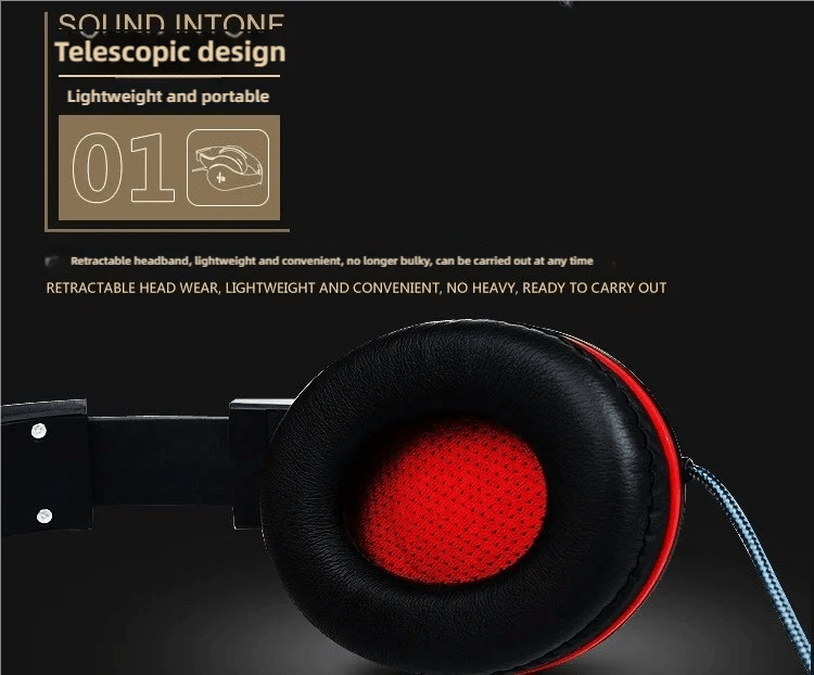 JBJW 722 Esports Headphone 3D Surround Stereo with Microphone Volume Control Headset 3.5mm PC/PS4 Earphone for Gamer Net bar - Lacatang Shop