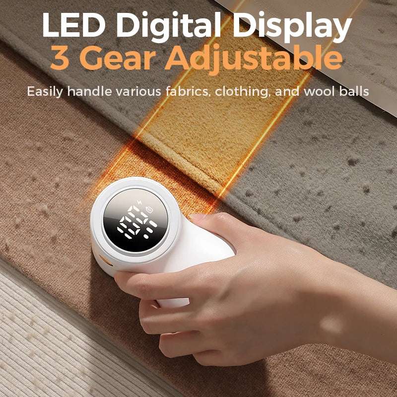 Joyroom Electric Lint Remover for Clothing Portable Hair Ball Trimmer Rechargeable Fabric Shaver 3 - Speeds with Digital Display - Lacatang Shop