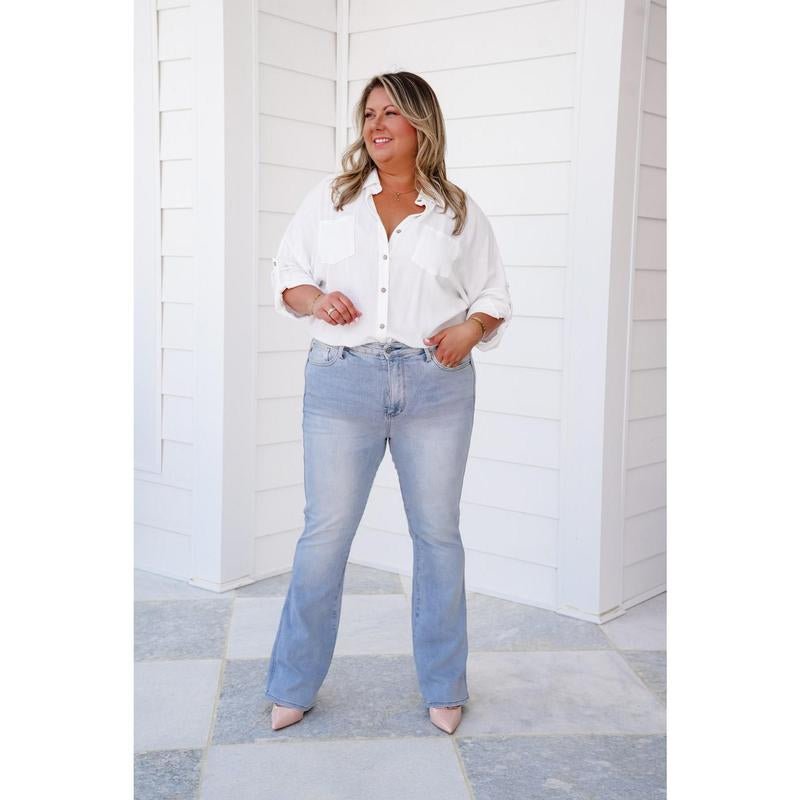 Judy Blue Bootcut Jeans - Custom Inseams - Light Wash - Lacatang Shop