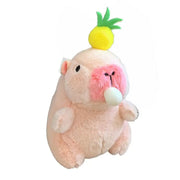 Kawaii Pink Plush Capybara Keychain Cartoon Capybara Pendant Cute Stuffed Animals Fluffty Animal Doll Accessories Bag Decoration - Lacatang Shop