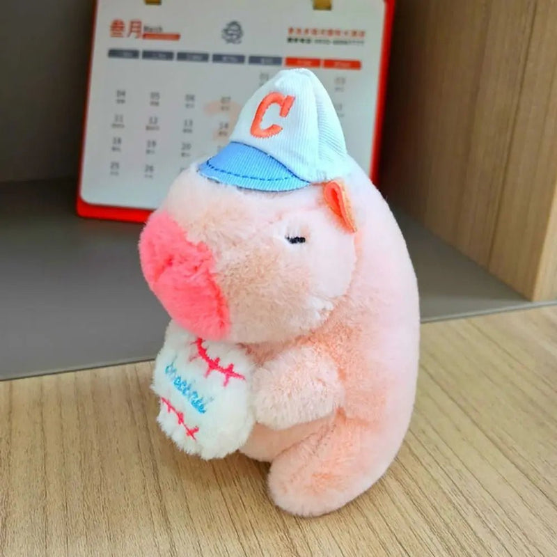Kawaii Pink Plush Capybara Keychain Cartoon Capybara Pendant Cute Stuffed Animals Fluffty Animal Doll Accessories Bag Decoration - Lacatang Shop