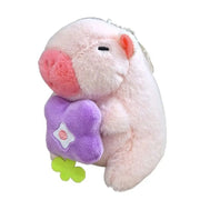 Kawaii Pink Plush Capybara Keychain Cartoon Capybara Pendant Cute Stuffed Animals Fluffty Animal Doll Accessories Bag Decoration - Lacatang Shop