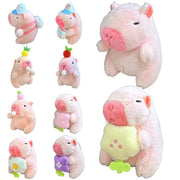 Kawaii Pink Plush Capybara Keychain Cartoon Capybara Pendant Cute Stuffed Animals Fluffty Animal Doll Accessories Bag Decoration - Lacatang Shop